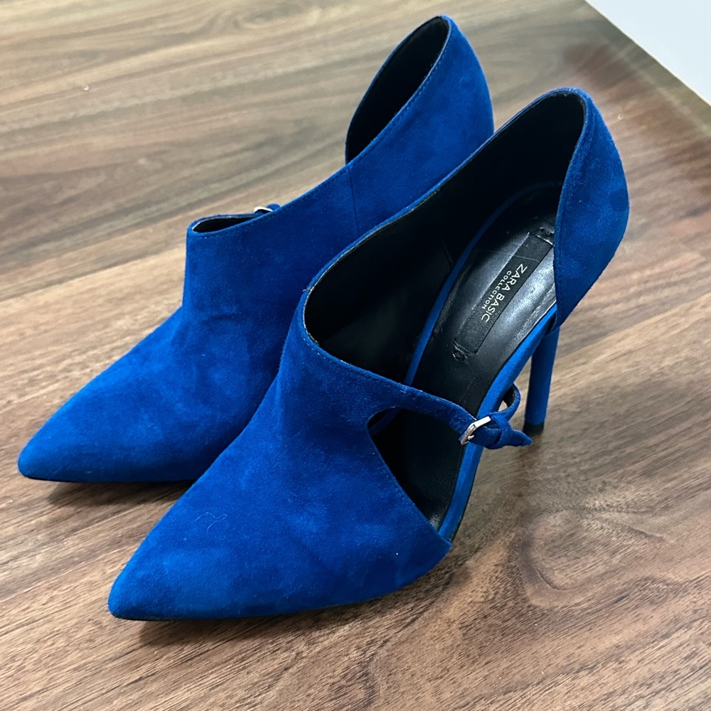 Zara blue suede heels - Picture 2 of 4